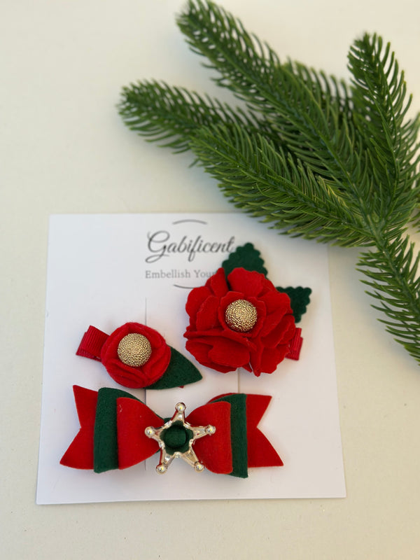 Christmas Hair Clip set Gabificent