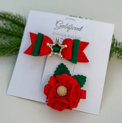 Christmas Hair Clip set Gabificent