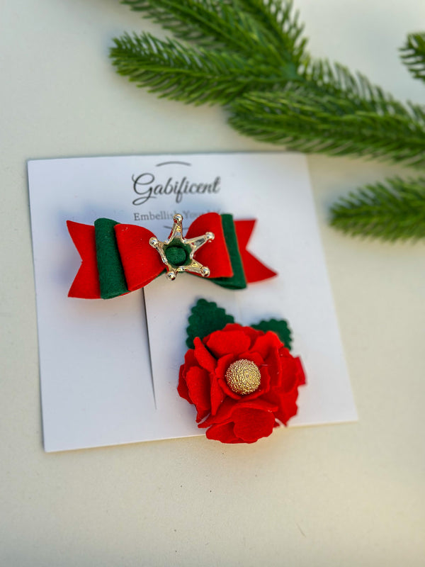 Christmas Hair Clip set Gabificent