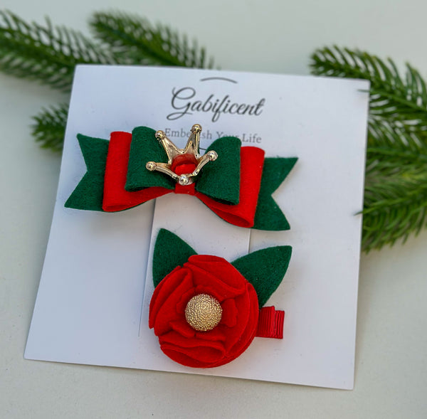 Christmas Hair Clip set Gabificent