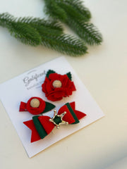 Christmas Hair Clip set Gabificent