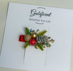 Christmas Hair Clip with Berries Gabificent