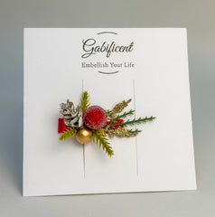 Christmas Hair Clip with Berries Gabificent
