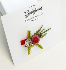 Christmas Hair Clip with Berries Gabificent