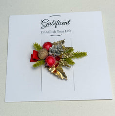 Christmas Hair Clip with Berries Gabificent