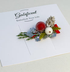 Christmas Hair Clip with Berries Gabificent