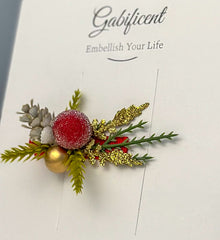 Christmas Hair Clip with Berries Gabificent