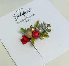 Christmas Hair Clip with Berries Gabificent