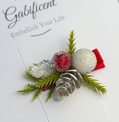 Christmas Hair Clip with Berries Gabificent