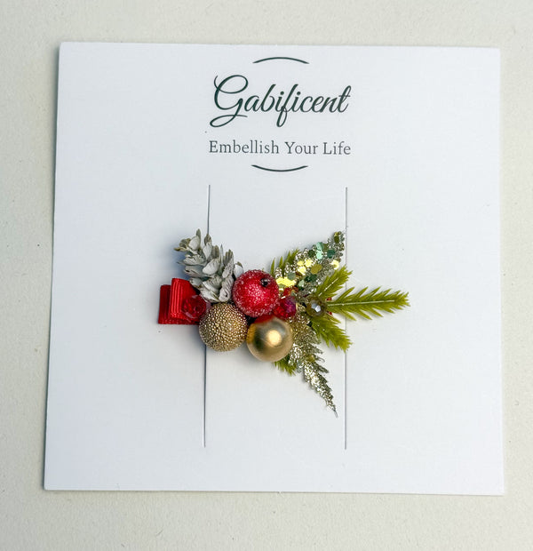 Christmas Hair Clip with Berries Gabificent