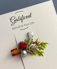 Christmas Hair Clip with Berries Gabificent