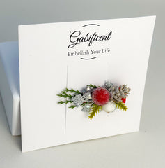Christmas Hair Clip with Berries Gabificent