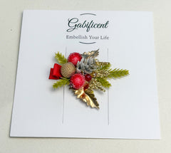 Christmas Hair Clip with Berries Gabificent