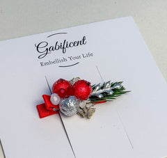 Christmas Hair Clip with Berries Gabificent