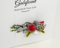 Christmas Hair Clip with Berries Gabificent