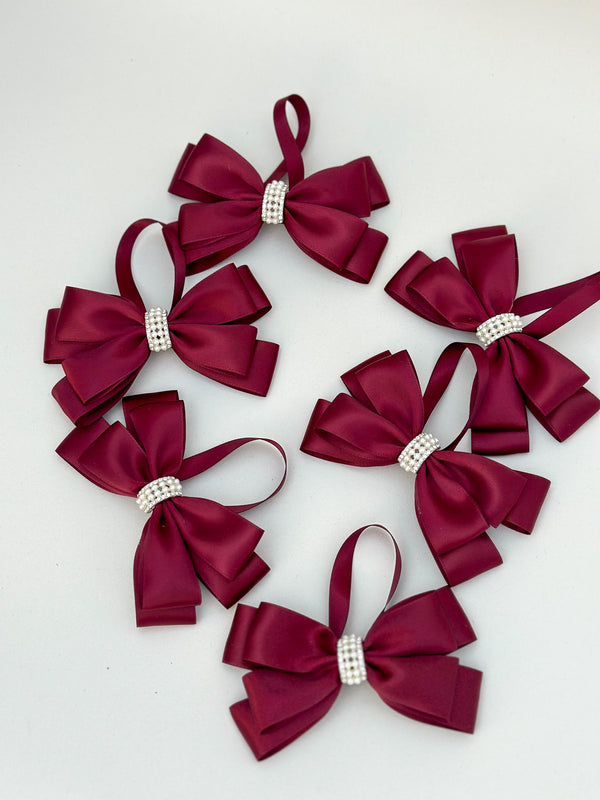 Christmas Tree Bows - Burgundy - Gabificent