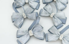 Christmas Tree Bows - Silver Grey - Gabificent