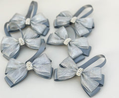 Christmas Tree Bows - Silver Grey - Gabificent