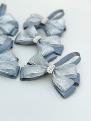Christmas Tree Bows - Silver Grey - Gabificent