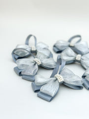 Christmas Tree Bows - Silver Grey - Gabificent