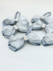 Christmas Tree Bows - Silver Grey - Gabificent