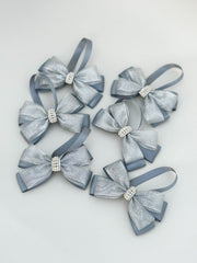 Christmas Tree Bows - Silver Grey - Gabificent