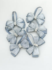 Christmas Tree Bows - Silver Grey - Gabificent