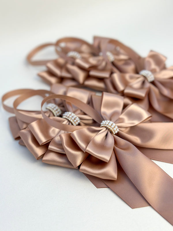 Christmas Tree Bows with tails - Blush Gabificent