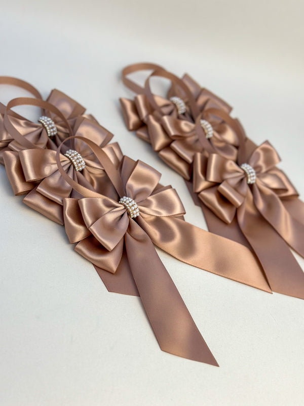 Christmas Tree Bows with tails - Blush Gabificent