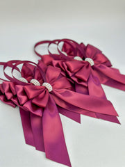 Christmas Tree Bows with tails - Burgundy Gabificent