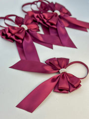 Christmas Tree Bows with tails - Burgundy Gabificent
