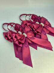 Christmas Tree Bows with tails - Burgundy Gabificent