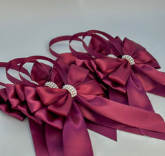 Christmas Tree Bows with tails - Burgundy Gabificent
