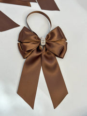 Christmas Tree Bows with tails - Chocolate Brown Gabificent