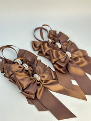 Christmas Tree Bows with tails - Chocolate Brown Gabificent
