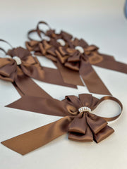 Christmas Tree Bows with tails - Chocolate Brown Gabificent