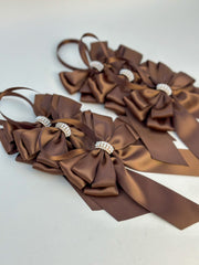 Christmas Tree Bows with tails - Chocolate Brown Gabificent