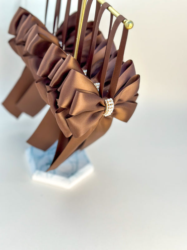 Christmas Tree Bows with tails - Chocolate Brown Gabificent