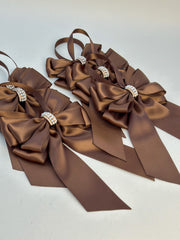 Christmas Tree Bows with tails - Chocolate Brown Gabificent