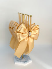 Christmas Tree Bows with tails - Gold Gabificent
