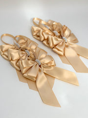 Christmas Tree Bows with tails - Gold Gabificent