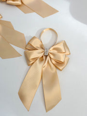 Christmas Tree Bows with tails - Gold Gabificent