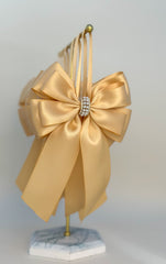 Christmas Tree Bows with tails - Gold Gabificent