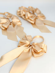 Christmas Tree Bows with tails - Gold Gabificent