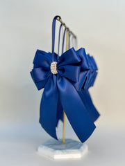 Christmas Tree Bows with tails- Navy Blue Gabificent