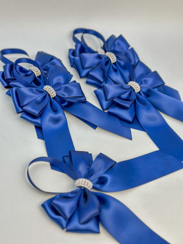 Christmas Tree Bows with tails- Navy Blue Gabificent