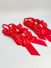 Christmas Tree Bows with tails - Red Gabificent