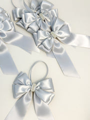 Christmas Tree Bows with tails - Silver Gabificent