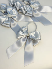 Christmas Tree Bows with tails - Silver Gabificent