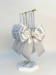 Christmas Tree Bows with tails - Silver Gabificent